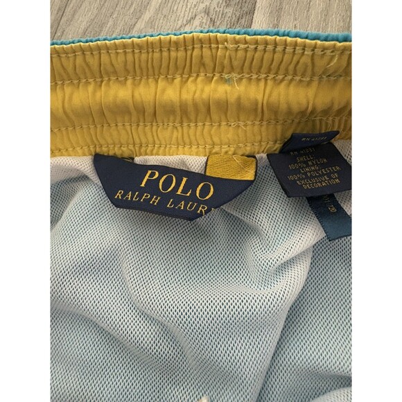 Polo Ralph Lauren Swim Trunks Mens Large Turquoise Blue Mesh Lined Drawstring - Picture 8 of 16